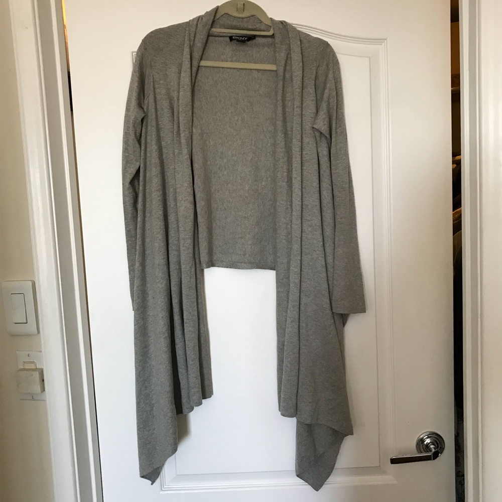 DKNY Petite Cropped Open Front Cardigan